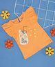 Pantaloons Baby Cotton Sleeveless Sequin Embellished Top - Orange