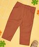 Pantaloons Baby Cotton Solid Pants - Rust Orange