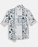 Charchit Cotton Blend Honesty Text Printed Tee & Full Sleeves Jacket Set - White