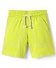 UCB Cotton Knit Above Knee Length Shorts - Limegreen