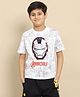 Kidsville Cotton Marvel Avengers Featuring Half Sleeves Reversible Sequins Embellished Iron Man Designed Tee - White