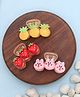 Yellow Bee Set Of 3 Fruits & Bunny Designed Hair Clips - Red Yellow & Pink