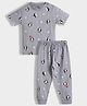 Orange Sugar 100% Cotton Knit Half Sleeves Penguin Printed Coordinating Tee & Pajama Set - Grey