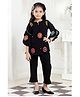 Lei-Chie Three Fourth Butterfly Sleeves Mandala Embroidered Top & Pant Set - Black
