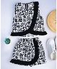 Bella Moda Cotton Sleeveless Floral Printed Top With Coordinating Shorts Set - Black & White