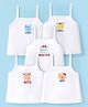 Doodle Poodle 100% Cotton Singlet Sleeves Slips with Animal Print Pack of 5 - White