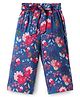 CrayonFlakes Floral Printed Belted Palazzo - Blue