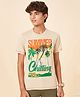 Coolsters by Pantaloons Cotton Half Sleeves Summer Chilling Text Printed Tee - Khaki