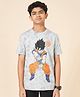 Coolsters by Pantaloons Cotton Dragon Ball Z Featuring Half Sleeves Goku Printed Tee - Grey