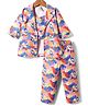 Enfance Cotton Full Sleeves Floral Printed Jacket With Coordinating Crop Top & Pant Set - Multi Colour