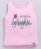 giniekids Cotton Blend Sleeveless Style Text Printed Vest - Pink