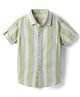 JASH KIDS Cotton Woven Half Sleeves Striped Shirts - Green