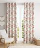 Trance Home Linen Floral Printed 7 Feet 100% Cotton Living Room Bedroom Door and Windows Curtain (Tashi Pink Set 2,7Ft)