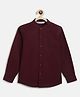 Campana 100% Cotton Full Sleeves Solid Shirt - Plum