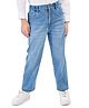 Olele Cotton Denim Regular Fit Stretchable Mild Washed Jeans - Blue