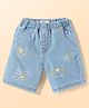 Mark & Mia Denim Knee Length Shorts with Bee Print - Blue