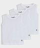 Mi Arcus 100% Cotton Pack Of 3 Sleeveless Solid Vests - White