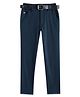 CAVIO Lycra Blend Solid Trousers With Belt - Blue