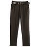 CAVIO Lycra Blend Solid Trousers With Belt - Brown