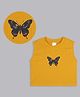 Bolly Lounge Cotton Sleeveless Butterfly Printed Crop Top - Yellow