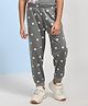 Hrit Cotton Star Printed Track Pantss - Charcoal Grey
