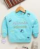 Biskid Cotton Mickey & Friends Featuring Full Sleeves Minnie Mouse Text Printed Sweatshirt - Sky Blue