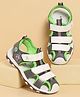Pine Kids Sandals with Velcro Closure & Colour Block Design - Grey