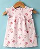 Child World Interlock Knit Sleeveless Frock With Floral Print - Pink