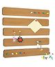 SYGA 5 Pack Felt Bulletin Board, Felt Message Board with 35pcs Drawing Pins, Self-Adhesive Lightweight Bulletin Board Strips for Paste Notes, Photos, Schedules (Brown)
