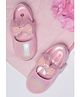 Mine Sole Stones Embellished Bow Designed Mary Jane Ballerinas - Pink
