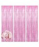 Bubble Trouble Fringe Backdrop, Pink Backdrop, Foil Fringe Curtains, 3 PCS 3.3x6.6ft Tinsel Curtain Backdrop
