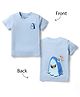 Bodycare Cotton Knit Half Sleeves T-Shirt with Front & Back Fish Print - Light Blue
