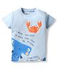 Bodycare Cotton Knit Half Sleeves T-Shirt with Sea Life Print - Light Blue
