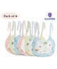 Luvlittle Round Cotton Bibs with Tying Ropes - Pack of 4