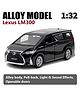 ADKD 1:32 Scale Die Cast Lexus LM300 Car Model Metal Car with Openable Doors & Pull Back with Sound and Light - (Colour May Vary/ Random Color)