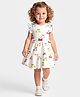 Bonfino 100% Cotton Knit Frill Sleeves Frock With Cherry Print - Ivory