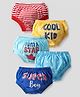 Doodle Poodle 100% Single Jersey Knit Briefs With Stripes & Text Print Pack Of 5 - Multicolour