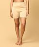 The Mom Store Cotton Solid High Waist Maternity Shorts -  Beige
