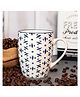 VONCASA Ceramic Coffee Mug - 380 ml, Dot Repeat