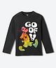 Wear Your Mind Cotton Disney Mickey & Friends Featuring Full Sleeves Goofy Printed Tee - Black