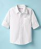 Kookie Kids Woven Full Sleeves Solid Party Shirt With Front Pocket - White