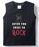 Ollypop Sinker Knit Sleeveless Tank T-Shirt with Text Print - Black