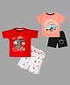 Tiny Hugs Cotton Pack Of 2 Half Sleeves Car & Feel The Music Text Printed Tees & Shorts Set - Multi Colour