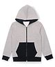 J&JP Fleece Full Sleeves Cut & Sew Hoodie - Grey & Black