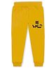 J&JP Cotton Looper Be Wild Text Printed Joggers - Yellow