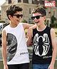 Honeyhap Marvel Single Jersey Knit Sleeveless Tank T-Shirts with Spider Man Graphics Pack of 2 - Black & White