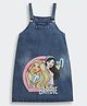 Barbie by Tiny Girl Denim Mattel Featuring Sleeveless Characters Printed Dungaree - Dark Blue