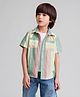 Taffykids Linen Half Sleeves Pockets Detailed Striped Shirt With Attached Tee - Multi Colour