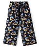CrayonFlakes Cotton Flamingo & Beach Theme Printed Belted Palazzo - Black