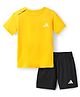 ADIDAS KIDS Cotton Knit Half Sleeves T-Shirt & Shorts Set with Brand Logo Print - Yellow & Black